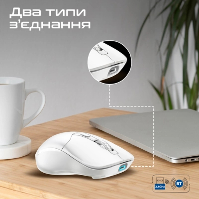 Мишка Promate Samo Wireless/Bluetooth White (samo.white)