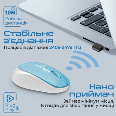 Мишка Promate Tracker Wireless Blue (tracker.blue)