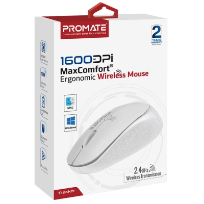 Мишка Promate Tracker Wireless White (tracker.white)