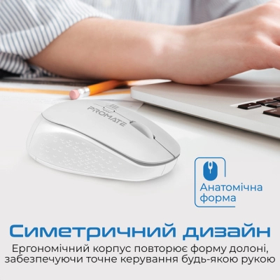 Мишка Promate Tracker Wireless White (tracker.white)