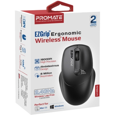 Мишка Promate UniGlide Wireless Black (uniglide.black)