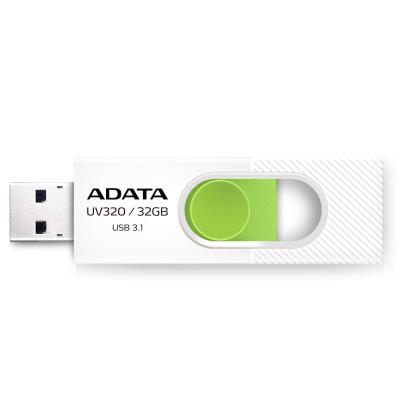 USB флеш накопичувач ADATA 32GB UV320 White/Green USB 3.1 (AUV320-32G-RWHGN)