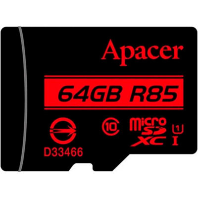 Карта пам'яті Apacer 64GB microSDXC class 10 UHS-I (AP64GMCSX10U5-RA)