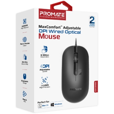 Мишка Promate CM-2400 USB Black (cm-2400.black)