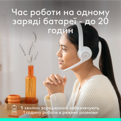 Навушники Logitech Zone 300 Bluetooth Off-White (981-001417)