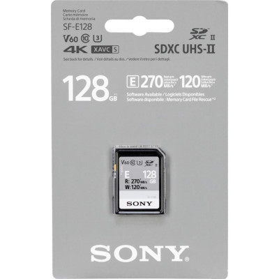 Карта пам'яті Sony 128GB SDXC class 10 UHS-II U3 V60 (SFE128A.ET4)