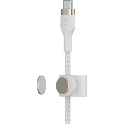 Дата кабель USB-C to USB-C 1.0m BRAIDED SILICONE white Belkin (CAB011BT1MWH)