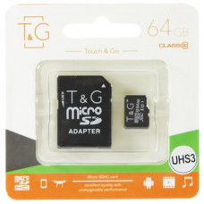 Карта пам'яті T&G 64GB microSDHC class 10 UHS-I U3 (TG-64GBSDU3CL10-01)
