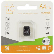 Карта пам'яті T&G 64GB microSDHC class 10 UHS-I U3 (TG-64GBSDU3CL10-00)