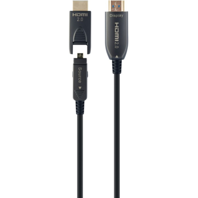 Кабель мультимедійний HDMI to HDMI 20.0m AOC V.2.0, 4K 60Hz Gold Cablexpert (CCBP-HDMID-AOC-20M)