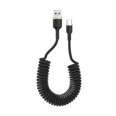 Дата кабель USB 2.0 AM to Type-C 1.0m spiral black ColorWay (CW-CBUC051-BK)