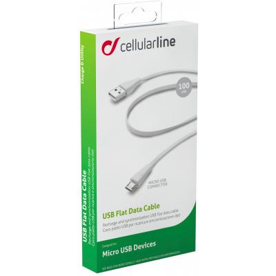 Дата кабель USB 2.0 AM to Micro 5P 1.0m white Cellularline (USBDATACMICROUSBW)