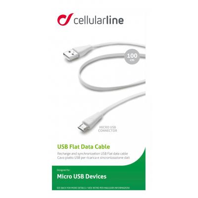 Дата кабель USB 2.0 AM to Micro 5P 1.0m white Cellularline (USBDATACMICROUSBW)