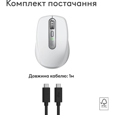 Мишка Logitech MX Anywhere 3S для MAC Wireless Pale Grey (910-006946)