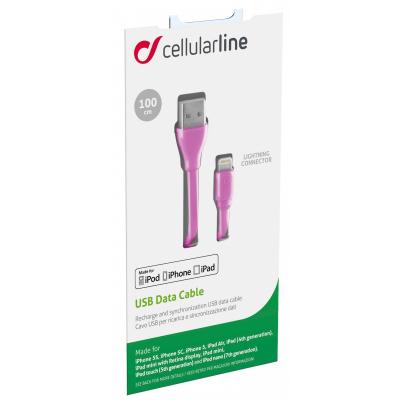 Дата кабель USB 2.0 AM to Lightning 1.0m pink Cellularline (USBDATACFLMFIIPH5P)