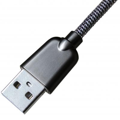 Дата кабель USB 2.0 AM to Micro 5P 1.0m 1.5A, Dark Silver Grand-X (MM02DS)