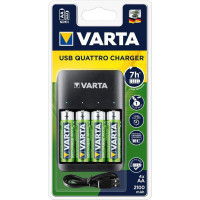 Зарядний пристрій для акумуляторів Varta Value USB Quattro Charger + 4шт. AA 2100 mAh (57652101451)