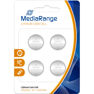 Батарейка Mediarange CR 2032 3V Lithium Coin Cells, Pack 4 (MRBAT132)