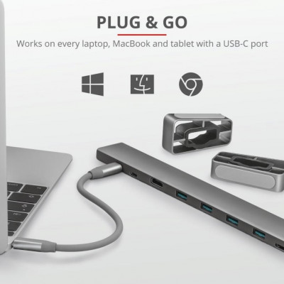 Концентратор Trust Dalyx Aluminium 10-in-1 USB-C Multi-port Dock (23417_TRUST)