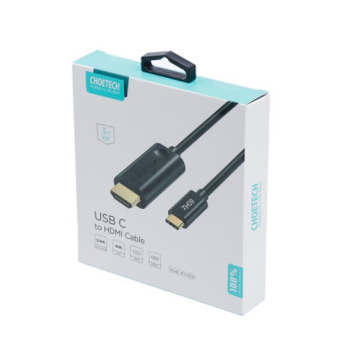 Кабель мультимедійний USB-C to HDMI 3.0m 4K 30Hz Choetech (XCH-0030BK)