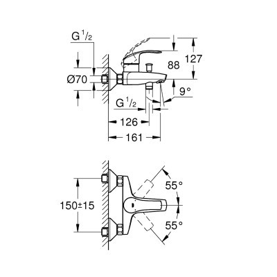 Змішувач Grohe Eurosmart (33300002/С33300001)