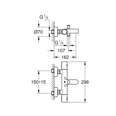 Змішувач Grohe Grohtherm 800 Cosmopolitan (34766000)