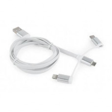 Дата кабель USB 2.0 AM to Lightning + Micro 5P + Type-C 1.0m Cablexpert (CC-USB2-AMLM32-1M-W)