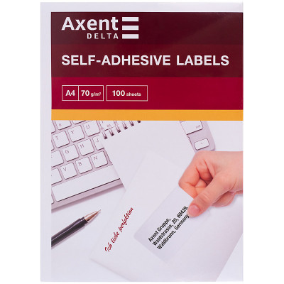 Етикетка самоклеюча Axent 105x42,43 (14 на листі) с/кл (100 листів) (D4474-A)