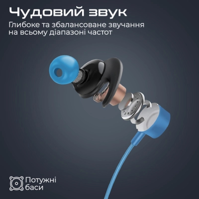 Навушники Promate Blend Blue (blend.blue)