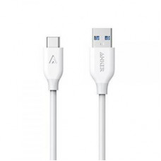 Дата кабель USB 3.0 AM to Type-C 0.9m Powerline V3 White Anker (A8163H21/A8163G21)