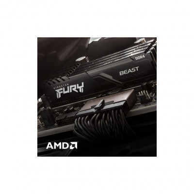 Модуль пам'яті для комп'ютера DDR4 32GB (2x16GB) 2666 MHz FURY Beast Black Kingston Fury (ex.HyperX) (KF426C16BBK2/32)