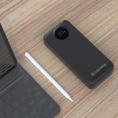 Батарея універсальна ColorWay 20 000 mAh EnergyPlus PD/18W, QC3.0/22.5W, Black (CW-PB200LPB4BK-PDD)