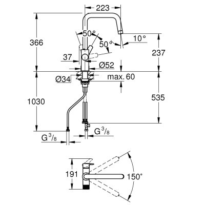 Змішувач Grohe Blue Pure Eurosmart (30583000)