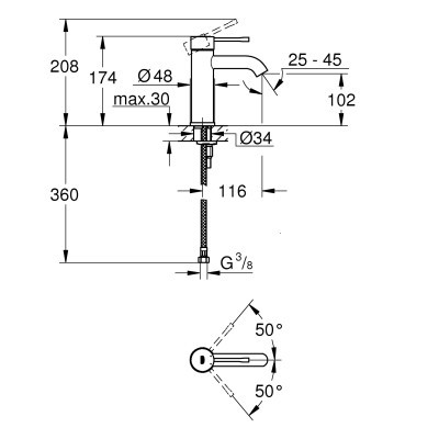 Змішувач Grohe Essence S-Size (24172KF1)