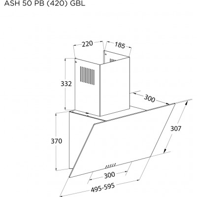 Витяжка кухонна Pyramida ASH 50 PB (420) GBL