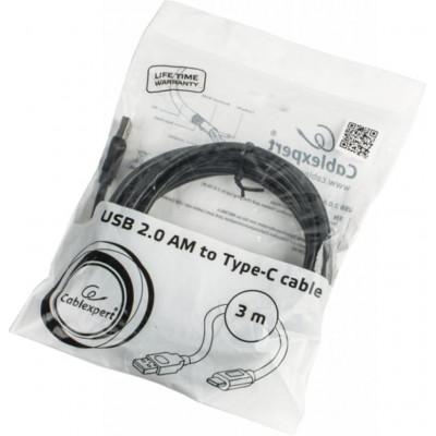 Дата кабель USB 2.0 Type-C to AM 3.0m Cablexpert (CCP-USB2-AMCM)