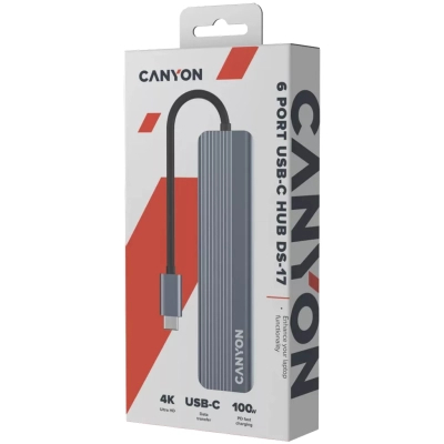 Порт-реплікатор Canyon Docking Station DS-17 6 in 1 4k USB-C hub (CNS-TDS17)