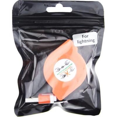 Дата кабель USB 2.0 AM to Lightning 1.0m TKX-67 Flat Orange Toto (F_57482)