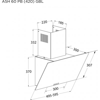 Витяжка кухонна Pyramida ASH 60 PB (420) GBL