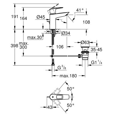 Змішувач Grohe M-Size BauLoop New (23762001)