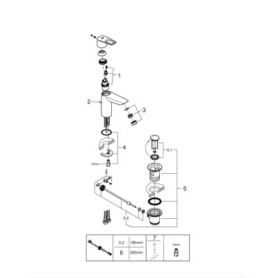 Змішувач Grohe M-Size BauLoop New (23762001)