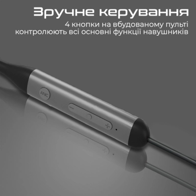 Навушники Promate ANC Velcon Black (velcon.black)