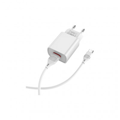 Зарядний пристрій BOROFONE BA20A Sharp single port charger set(Type-C) White (BA20ACW)