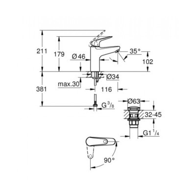 Змішувач Grohe M-Size Euroeco (24269001)