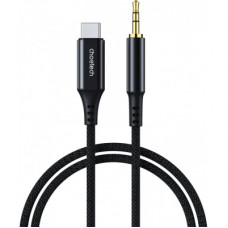 Кабель мультимедійний AUX USB-C to TRS Audio 3.5mm M/M DAC Chip 96kHz 1.0m black Choetech (AUX006)