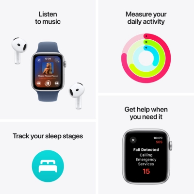 Смарт-годинник Apple Watch SE 2024 GPS 40mm Midnight Aluminium Case with Midnight Sport Band - S/M (MXE73QH/A)