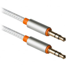 Кабель мультимедійний AUX Audio 3.5mm M/M 1.2m JACK01-03 white Defender (87513)