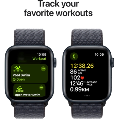 Смарт-годинник Apple Watch SE 2024 GPS 40mm Midnight Aluminium Case with Ink Sport Loop (MXEA3QH/A)
