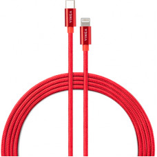 Дата кабель USB-C to Lightning 1.0m 20W Nylon Red Vinga (VCDCCLM531)