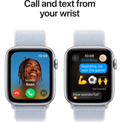 Смарт-годинник Apple Watch SE 2024 GPS 40mm Silver Aluminium Case with Blue Cloud Sport Loop (MXEE3QH/A)